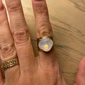 Imitation Moonstone Fully Adjustable Costume Ring